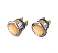 Pulsador LED para timbre de puerta nocturno, color amarillo | Luz LED amarilla, por la noche, con cable, metal resistente, fácil de reemplazar