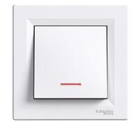 Pulsador luminoso 10A 250V color blanco pulsador de pared empotrable con luz LED incluye marco y mecanismo