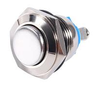 Pulsador Momentáneo 16mm 2A 36VDC 1NA Latón Niquelado | Interruptor, Control para arrancadores y relés, Terminal de tornillo, Cuerpo metálico IP65, Para bocina de aire