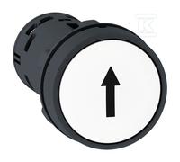Schneider Electric XB7NA11341 Pulsador de Impulso, Flecha Negra Hacia Arriba, 1NO, 51.5mm x 29mm x 29mm, Blanco