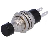 Pulsador off-(on) abierto reposo 1amp botón negro