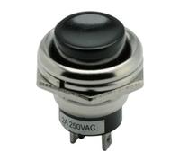 Pulsador off-(on) abierto reposo 2a/250vac negro