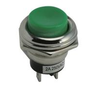 Pulsador off-(on) abierto reposo 2a/250vac verde