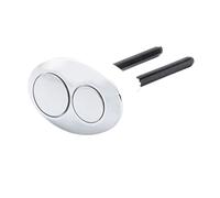 Pulsador para depósito de agua, Botón de inodoro cromado ovalado 73x48mm interruptor cubierta cerámica tanque agua doble Control