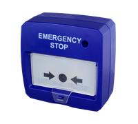 Pulsador rearmable - Especial para panel de extinción - Parada de emergencia - Instalación en superficie - Rearmado con la mano o por llave