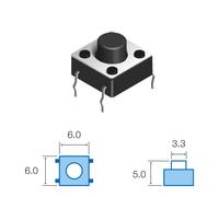 Pulsador tacto 6x6mm alto 5,0mm 4patas tact-65n-f