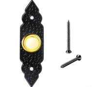 Pulsador Timbre Pared Iluminado DC12-24V Negro | Aleación zinc robusta, LED integrada, negro elegante, incluye tornillos, voltaje 12-24V