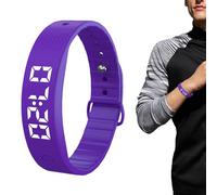 Pulsera de alarma - Reloj silencioso recargable, rastreador de actividad física, monitor de sueño, pulsera inteligente ajustable con contador de pasos, cuenta regresiva, 8 alarmas adecuadas para