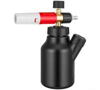 Pulverizador de espuma de alta presión de 1 litro con boquilla ajustable, conexión rápida para olla de espuma de 1/4 pulgadas para lavado de coches, limpieza de jardín, construcción de aleación y