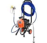 Pulverizador de pintura sin aire de pie, 1500W, pulverizador sin aire de alta presión de 3300 PSI con carro, cepillo de limpieza, manguera, varilla de extensión, boquillas, máquina eléctrica de pintur