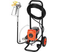 Pulverizador de pintura sin aire de pie, 900W, pulverizador sin aire de alta presión de 3300 PSI con carro, cepillo de limpieza, manguera, varilla de extensión, boquillas y máquina eléctrica de pintur