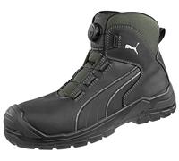 PUMA Safety Cascades DISC MID S3 CI HI HRO SRC - Zapato de seguridad con cierre rápido para hombre con tapa de fibra de vidrio antideslizante, Negro Gris Disco, 43 EU