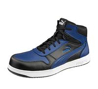 PUMA Safety FRONTCOURT MID S3 ESD FO HRO SR Unisex Zapatos de seguridad antideslizantes sin metal Tapa de fibra de vidrio, azul y negro, 42 EU