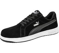 PUMA Safety Iconic Suede Low S1PL ESD FO HRO SR Zapatillas de seguridad unisex antideslizantes, sin metal, tapa de fibra de vidrio, Negro , 39 EU