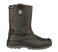 Puma SaFETY Rigger Boot S3 SRC - Botas de seguridad con forro cálido de piel sintética y zona de tobillo acolchada, protección contra la penetración y aislamiento del frío para hombre, marrón, 43 EU