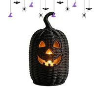 Pumpkin Statue with Candle - Gothic Resin Desk Decor | Halloween Light