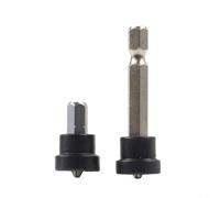 Punta de destornillador de cabeza cruzada para paneles de yeso con parada de profundidad automática para placas de yeso, accesorio de herramienta eléctrica de vástago hexagonal, negro y gris, 25 mm (2