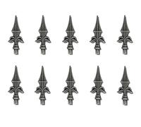 Punta de valla de hierro forjado, 10 piezas forjadas de acero, punta decorativa de hierro rústico, punta de metal, punta de lanza (130 x 55 mm, 10 unidades, diámetro de 12 mm)