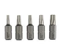 Bosch 2 607 001 768 - Set de 5 puntas de atornillar extraduras (Torx®) - T 10; T 15; T 20; T 25; T 30; 25 mm (pack de 5)