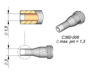 Punta jbc microdesoldador 1,5mm c360-006