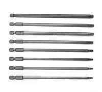 Punta larga para destornillador Torx T8 para t10 para t15 para t20 para t25 T27 para t30 T40 150 mm aleación de acero de grado profesional 1/4 hexagonal para tareas pesadas (T8)