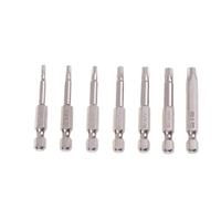 Puntas de destornillador 7 unids/pack 2025 nuevo destornillador Torx de 5 puntos Bits 50mm S2 estrella magnética 1/4 "vástago hexagonal T10 T15 T20 T25 T27 T30 T40
