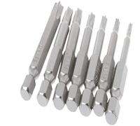 Puntas de destornillador 7 unids/pack 2026 puntas de destornillador Torx 5 puntos 50mm S2 estrella magnética 1/4 "vástago hexagonal T10 T15 T20 T25 T27 T30 T40