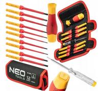 PUNTAS DE DESTORNILLADOR CON MANGO 1000V, 12 PIEZAS NEO 01-308