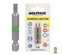 Puntas destornillador largo plano 4 mm. (2 piezas). acero s2 al cromo