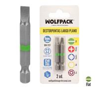 Puntas destornillador largo plano 6 mm. (2 piezas). acero s2 al cromo