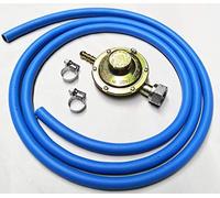 PuntoCasaStore Regulador fijo de baja presión para barbacoa, estufas, hornillos de gas + 2 m de tubo GLP + 2 bridas