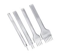 Punzones de piel de acero al carbono kit 4 piezas con 1,2,4 y 6 agujeros para espaciado 3 mm