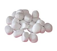 PUR LINE | Piedras Decorativas Blancas de Fibra Cerámica para Chimenea de Etanol - Pack de 24 Unidades ignífugas, decoración Moderna y Elegante para Interiores