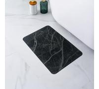 Pure 4Home Alfombra Diatomita Baño 40x30 - Secado Rápido, Antideslizante y Antibacteriana - Alfombrilla Piedra Diatomita Super Absorbente - Alfombrilla Diatomitas - Stone Bath Mat (Black Marmol)