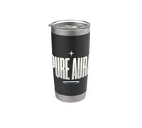 Pure Aura Confidence Funny Saying Quote Vaso térmico de acero inoxidable de doble pared