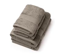 Pure Cotton - Juego de 4 Toallas de baño de algodón Peinado, 570 g/m², con Certificado Oeko-Tex, Lavable a máquina a 40 °C, 2 Toallas (50 x 100 cm) + 2 (70 x 140 cm), Color marrón