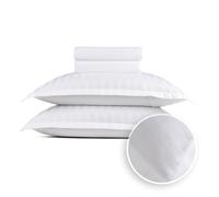 Pure Cotton Juego de Cama de 4 Piezas para 2 Personas, 100% satén de algodón, 200 Hilos, 120 g/m², Öko-Tex, sábana Bajera de 240 x 300 cm, sábana Bajera Ajustable de 180 x 200 x 30 cm, 2 Fundas de