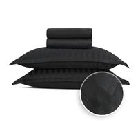 Pure Cotton Juego de Cama de 4 Piezas para 2 Personas, 100% satén de algodón, 200 Hilos, 120 g/m², Öko-Tex, sábana Bajera de 230 x 270 cm, sábana Bajera Ajustable de 150 x 200 x 30 cm, 2 Fundas de