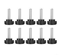 PureBowlic 10 pomos de apriete manual M8 x 35 mm, tornillo de rosca macho de acero inoxidable 304 para cabeza de plástico mate, agarre texturizado para taladro de torno, maquinaria de carpintería