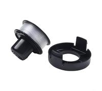 PureBowlic Bobina de repuesto y tapa de tope con línea para Black & Decker GL250 GL310 GL360 desbrozadora de cuerdas, ABS + Nylon Grass Eater Head Cover accesorio, fácil de instalar pieza de