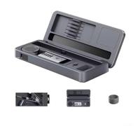 PureBowlic Kit de soldador portátil de 100 W, calentamiento rápido 82.2-450.0 °C, pantalla digital, control preciso de temperatura, 6 puntas y funda para reparación electrónica, estándar HS-02B, gris