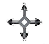 PureBowlic Llave de carraca multifunción 4 en 1, accesorio de herramienta eléctrica de aleación de acero con agarre ergonómico para ajuste rápido, negro (trompeta pequeña)