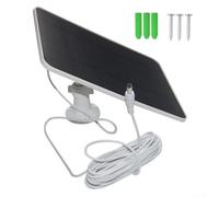 PureBowlic Panel de carga solar de 6 W y 5 V para timbres de video y cámaras de seguridad, silicona monolina, 21,5% de on cable de 5 m, interfaz DC5521 para batería de 3 V-5 V (blanco)