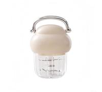 PureBowlic Picador de ajo eléctrico de 350 ml, recargable, procesador de alimentos portátil USB, cuchillas desmontables, vidrio ABS, acero inoxidable, para ajo, verduras, carne, frutas, hogar (beige)