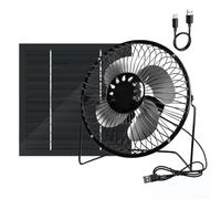 PureBowlic Ventilador de panel solar de 10 W con diseño portátil de 8 pulgadas, rotación de 360°, ventilación de escape para acampar al aire libre, incluye potente función de banco y cable de carga