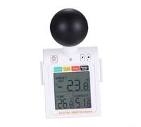 PureBowlic WBGT - Medidor digital de índice de calor 2 en 1 con probador de humedad, detector térmico portátil para uso en interiores y exteriores, pantalla LED de alarma ajustable, color blanco