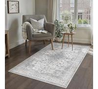 PureCozy Alfombra vintage lavable azul para salón, 80 x 150 cm, pelo corto, antideslizante, suave, bohemia, retro, para dormitorio, comedor, cocina, dormitorio, salón, habitación infantil