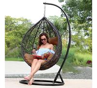 PureHaven Sillón Colgante 115x120x202 CM Rattan-Kunststoffgeflecht Elegante con