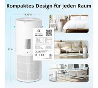 Purificador de aire y humidificador 2 en 1, modelo AEH300, para espacios de hasta 125 m², con filtro de 3 etapas, monitor de calidad del aire, modo de reposo silencioso y humidificador con función aut