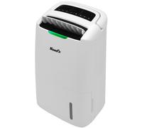 Purificador de aire y humidificador 2 en 1 Wood AD20G, para espacios de hasta 100 m², depósito de 4 litros, caudal de 23 litros/24 horas, filtro HEPA 13, higrómetro, color blanco